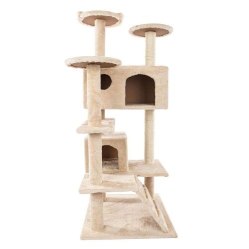Ktaxon 52" Cat Tree Cat Condo Scratching Post Tower Beige - Lot 389