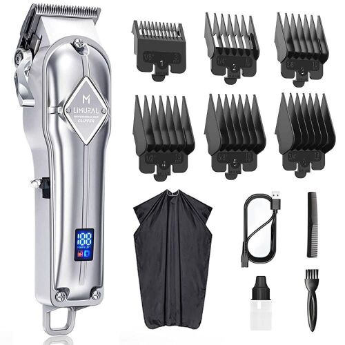 Limural Rechargeable Beard Trimmer with Large LED Display & Silver Metal Casing - Lot 516