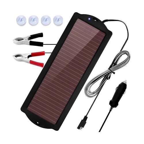 MEGSUN 2 Pack 2.5W Amorphous Solar Car Battery Trickle Chargers Kits for 12 Volts Battery - Lot 535