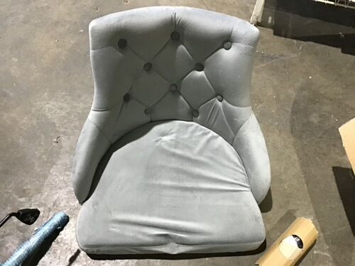 TITISKIN Gray Velvet Office Chair with Arms - Lot 545