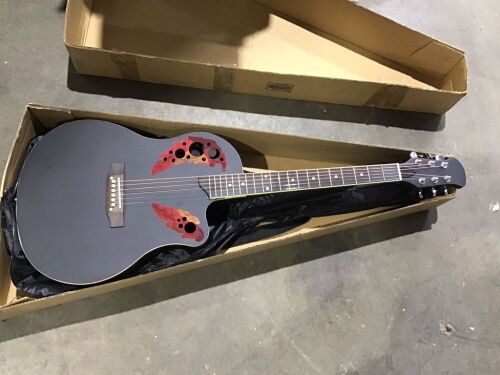 41" Cutaway Spruce Panel Ballad Acoustic Guitar Black - Lot 936