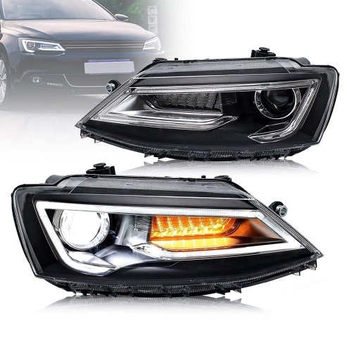 VLAND LED Headlights For Volkswagen Jetta MK6 2011-2018 with Sequential Dual Beam/Demon Eye  - Lot 328