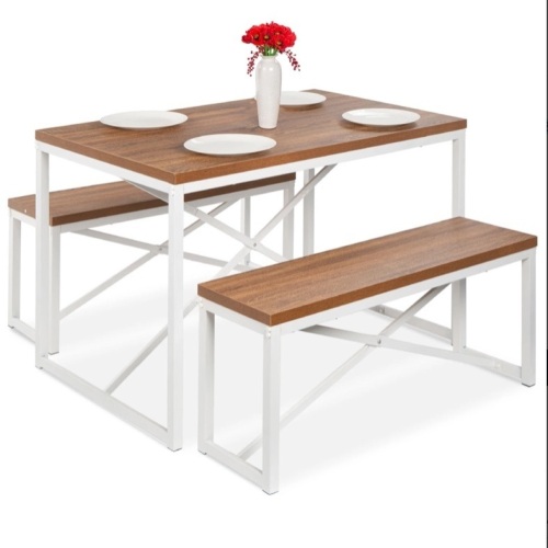 3-Piece Bench Style Dining Furniture Set w/ 2 Benches, Table - 45.5in  - Lot 143