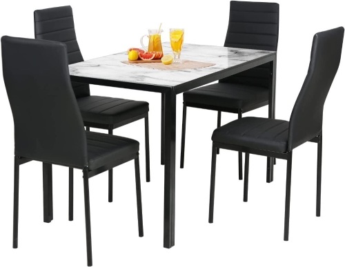 FDW 5-Piece Dining Set with 4 Upholstered Dining Chairs - Lot 207