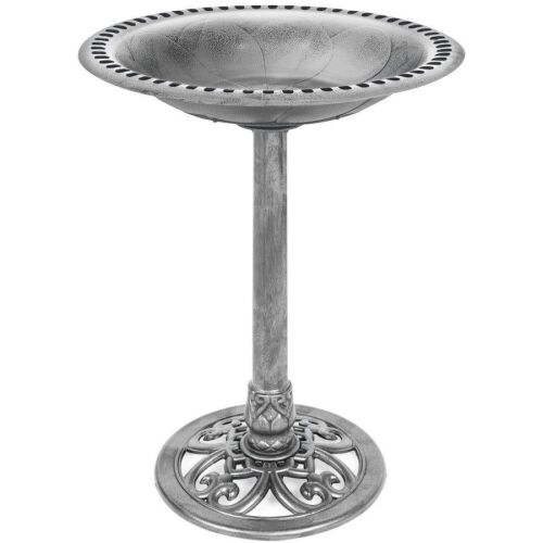 Vintage Outdoor Garden Bird Bath w/ Fleur-de-Lis Accents - Lot 615