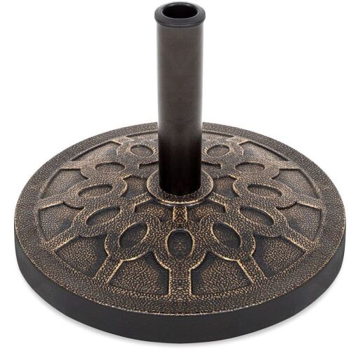 18in Round Patio Umbrella Base Stand w/ Rustic Finish - Lot 884