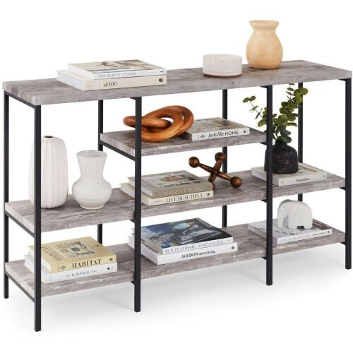 4-Tier Industrial Console Table w/ Tall Shelf Space - 55in - Lot 734