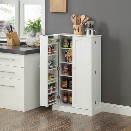Farmhouse Kitchen Pantry with Doors and Adjustable Shelves   - Lot 1100