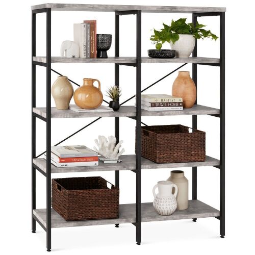 Industrial Bookshelf for Living Room, Walkway w/ Elevated Design - 55in - Lot 193