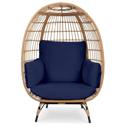Wicker Egg Chair Oversized Indoor Outdoor Patio Lounger - Lot 80