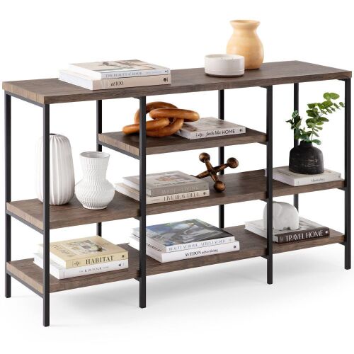 4-Tier Industrial Console Table w/ Tall Shelf Space - 55in - Lot 281