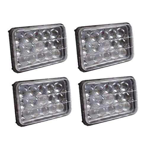 4x6 LED Square Headlights for Freightliner FLD120 (1988-2008) FLD112 (1991-2004) High Low Beam Sealed H4 Socket Upgrade 5D Lens Replace H4651 H4652 H4656, 4PCS - Lot 978