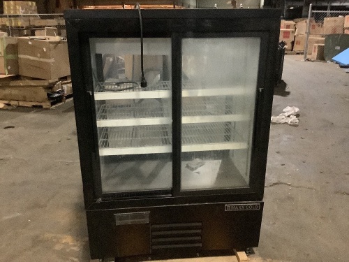 Maxx Cold Double Glass Sliding Door Merchandiser Refrigerator - For Parts or Repair  - Lot 102