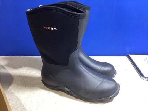 Hisea Men's Mid-Calf Neoprene Rubber Insulated Boots - Lot 876
