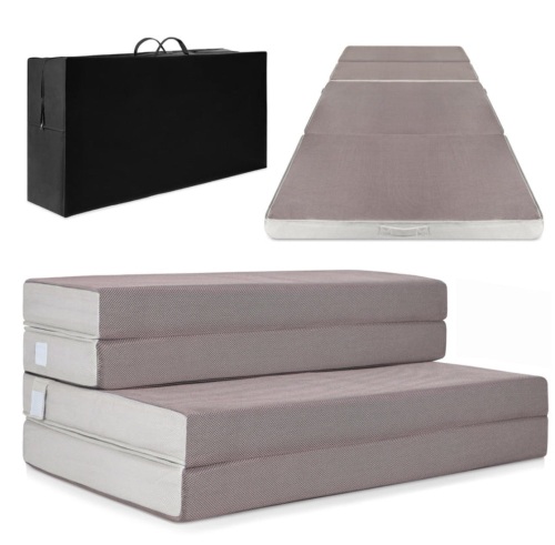 Twin Size Folding Portable Mattress Topper w/ Plush Foam - 4in - Lot 541