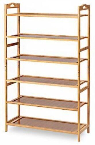 TOOCA Bamboo Shoe Rack, 6-Tier, 27x10x43in - Lot 1067