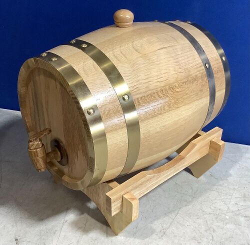 Wooden Barrel Dispenser - Lot 1125