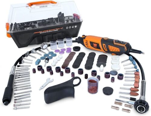 WEN 23190 1.3-Amp Variable Speed Steady-Grip Rotary Tool with 190-Piece Accessory Kit, Flex Shaft, and Carrying Case  - Lot 403