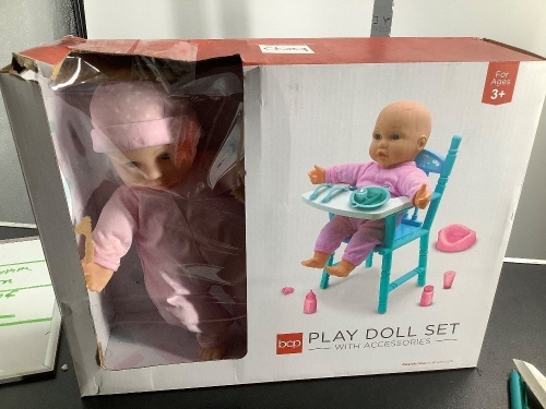 Play Doll Set With Accessories, Appears New/Box Damaged - Lot 118