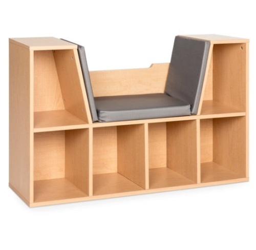 6-Cubbie Kids Bookcase Furniture Accent w/ Cushioned Reading Nook, Appears New - Lot 132