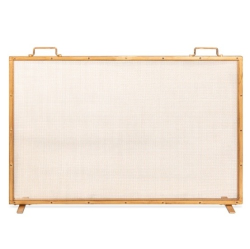Single Panel Handcrafted Steel Mesh Fireplace Screen w/ Handles - 38x27in, Appears New - Lot 138