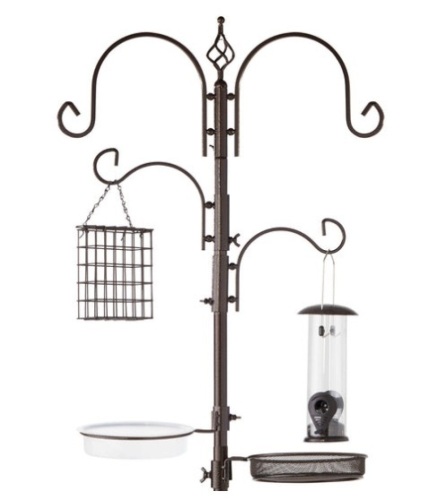 4-Hook Bird Feeding Station, Steel Feeder Stand w/ 2 Bird Feeders - 91in, Ecommerce Return - Lot 163