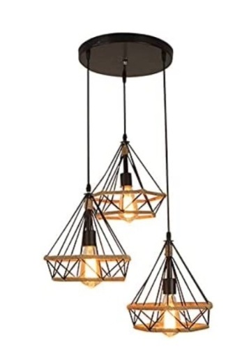 Industrial Pendant Lighting, Adjustable 3-Light Frame Hanging Ceiling Light, Appears New, Retail $119.99 - Lot 192