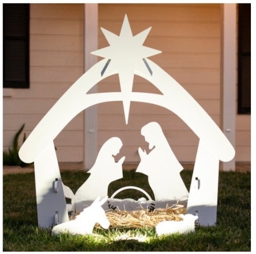 Christmas Nativity Scene Yard Decoration w/ Water Resistant PVC - 4ft, Appears New - Lot 200
