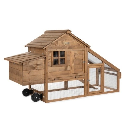 Mobile Wood Chicken Coop Tractor w/ Wheels, 2 Doors, Nest Box - 70in, Appears New, Retail $259.99 - Lot 205