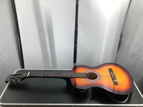 Beginner Acoustic Guitar Set w/ Case, Strap, Digital Tuner, Strings - 38in, Appears New - Lot 356