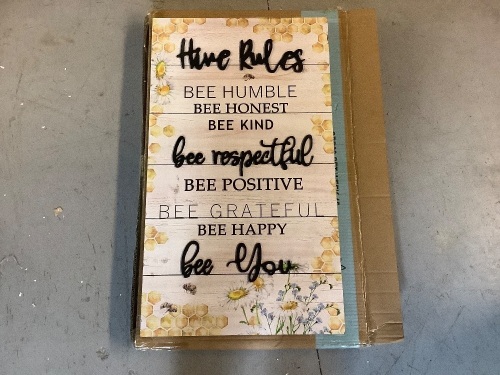Hive Rules Wall Decor, Appears New - Lot 303