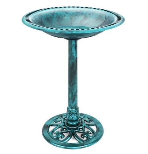 Vintage Outdoor Garden Bird Bath w/ Fleur-de-Lis Accents, Appears New - Lot 357