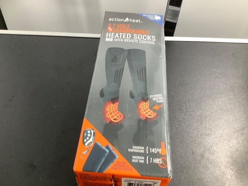 Action Heat 3.7 Volt Rechargeable Heated Socks, Untested, Ecommerce Return - Lot 340