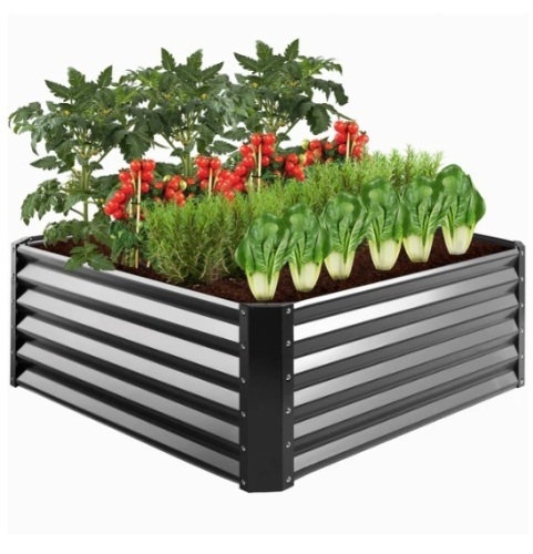 Outdoor Metal Raised Garden Bed for Vegetables, Flowers, Herbs - 4x4x1.5ft, Appears New, Retail $89.99 - Lot 386