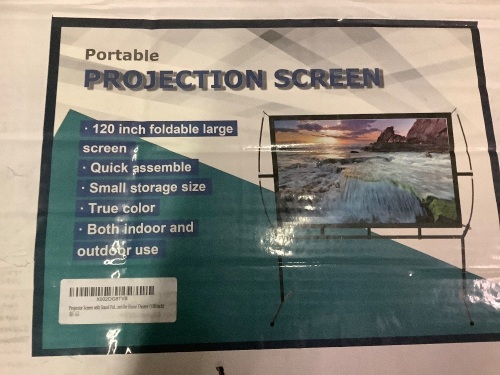 Portable Projection Screen, 120 inch foldable large screen, Appears New - Lot 211