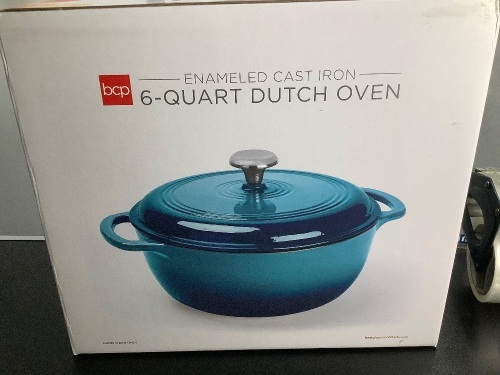 Enameled Cast Iron 6 Quart Dutch Oven, Appears New - Lot 384