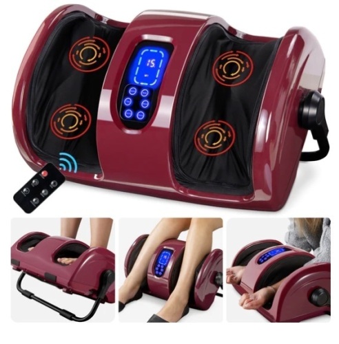 Reflexology Shiatsu Foot Massager w/ High-Intensity Rollers, Remote Control, Appears New - Lot 508