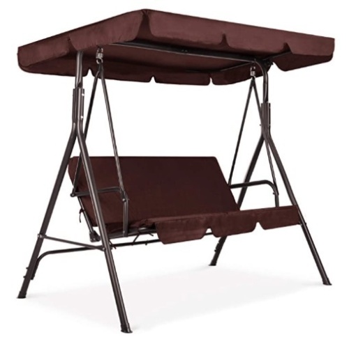 3-Person Outdoor Patio Swing Chair, Rip in Cusion, Box Damaged, Ecommerce Return - Lot 407