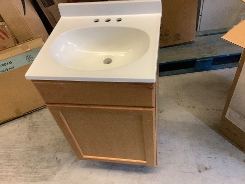 Vanity and top, 18.6in x 35.2 in x 16.6 in, Appears New - Lot 468