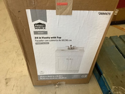 Project Source 24in Vanity With Top, Appears New - Lot 472