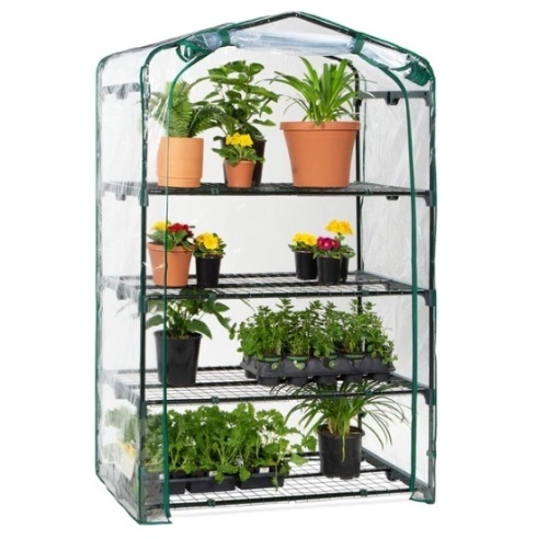 4-Tier Mini Portable Indoor Outdoor Greenhouse w/ Steel Shelves - 40in, Appears New - Lot 656