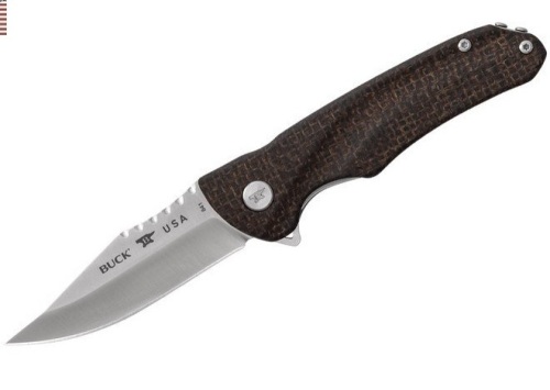 Buck 841 Spring Pro, Burlap Micarta, Folding Pocket Knife,  - Lot 26