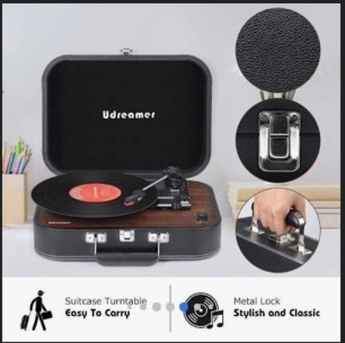 Udreamer Suitcase Turntable, With Power Cord, Appears New, Powers Up - Lot 37