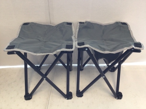 Triple Tree, Set of 2 Gray Folding Stools, Appear New - Lot 133
