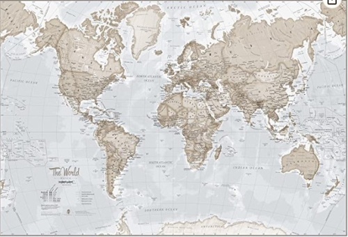 Maps International, World Map Wall art, 96x62 inches, New - Lot 187