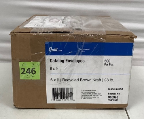 Quill Catalog Envelopes, 6x9, E-Comm Return - Lot 246