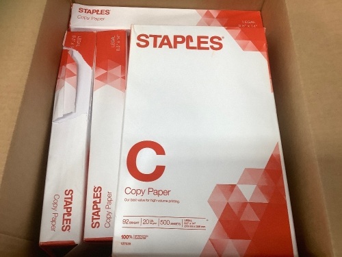 Lot of (8) Reams Staples Legal Copy Paper, E-Comm Return - Lot 348