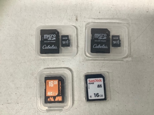 Lot of (4) SD cards, E-Comm Return - Lot 385