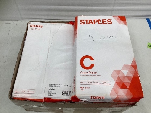 Lot of (9) Reams Staples Legal Copy Paper, E-Comm Return, Retail 134.46 - Lot 74