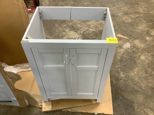 Damaged Gray Vanity w/ White Sink - Lot 1522